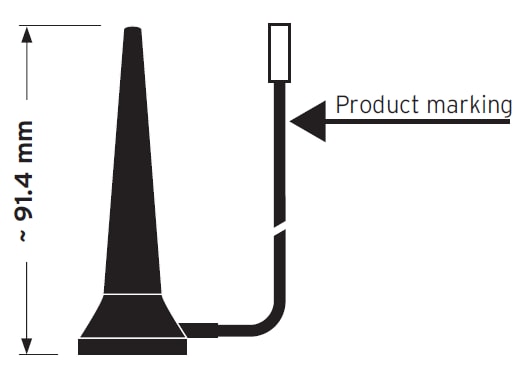 Mechanical Drawing - TE Hirschmann Mobility Cellular (2G/3G/4G/LTE) Magnetic Mount Antenna